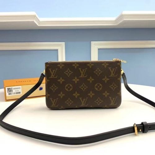 double zip pochette handbag