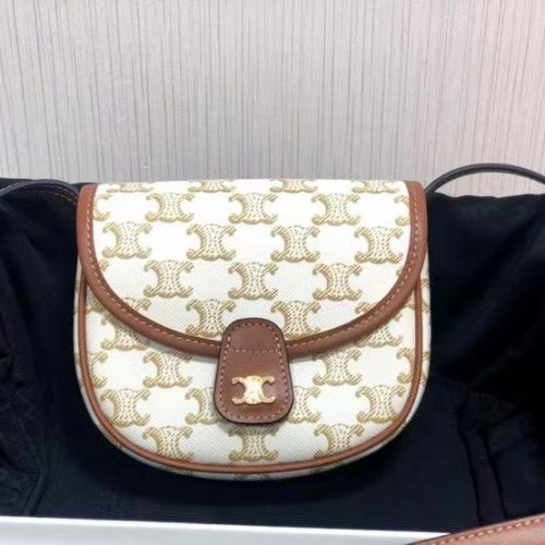 BESACE mini logo print and cowhide handbag