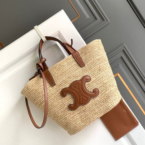 New straw woven vegetable basket bag