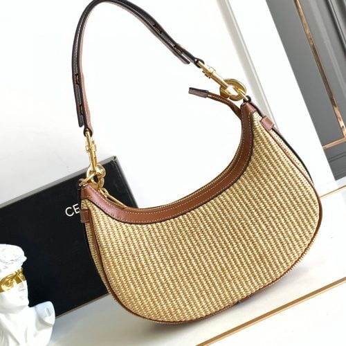 Brand new wicker woven calf leather AVA handbag