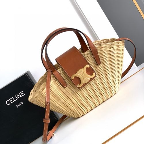 TEEN COUFFIN plant materials and natural cow leather handbags