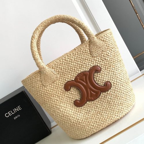 New straw woven bucket bag