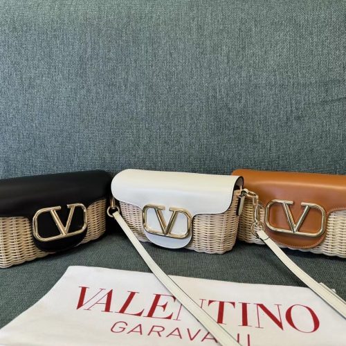 Val bamboo woven crossbody bag
