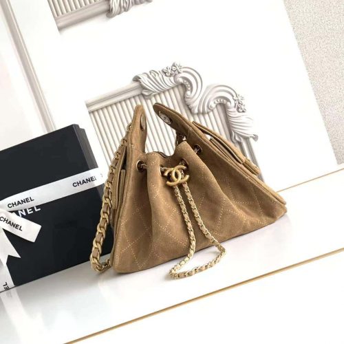 Mini Suede Drawstring Bucket Bag