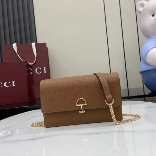 Soft Leather Shoulder Bag with Metal Buckle