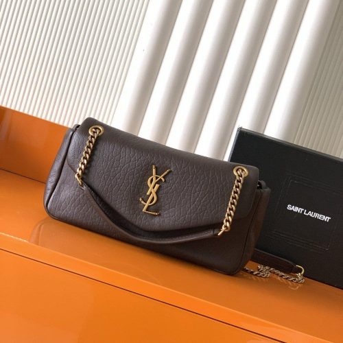 Elephant Grain Lambskin Chain Shoulder Crossbody Bag for hands-free daily outfit