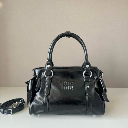 Waxed Leather Ribbon Handbag