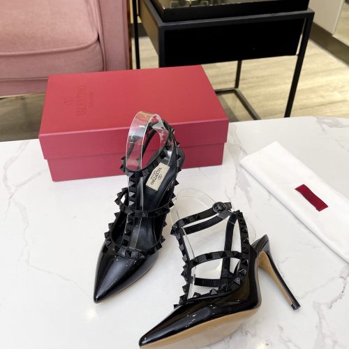 Studded Patent Leather Slingback Sandals